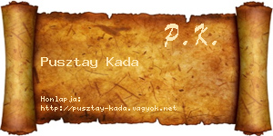 Pusztay Kada névjegykártya